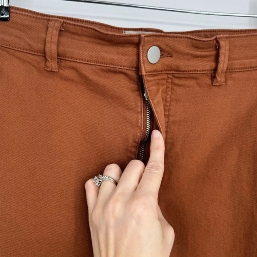Everlane‎ Straight Leg Crop Pants Size 12 Rusty Brown Minimalist Casual Chic